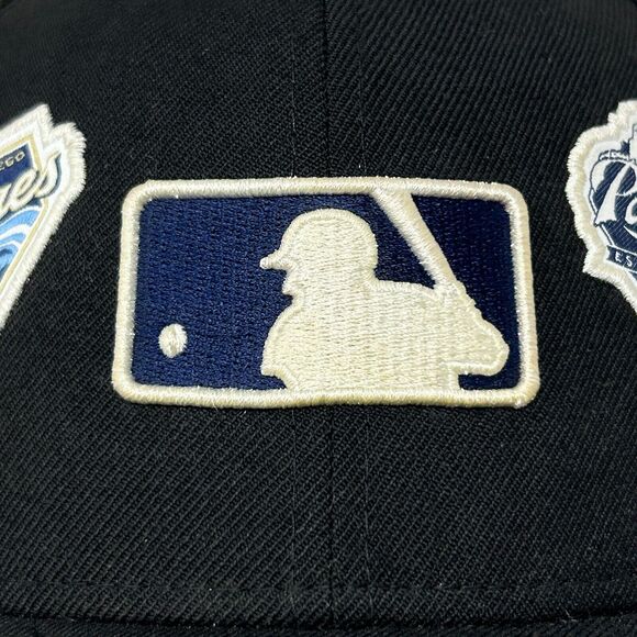 San Diego SD Padres Hat Baseball Cap Fitted 7 5/8 New Era Logo History Black - Picture 7 of 12